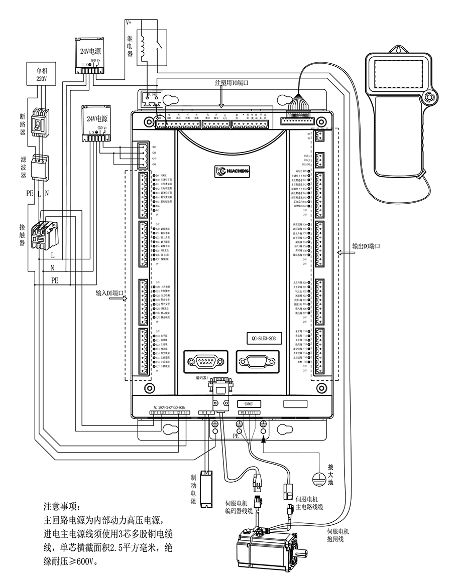 QC-S1E注塑驱控一体接线说明